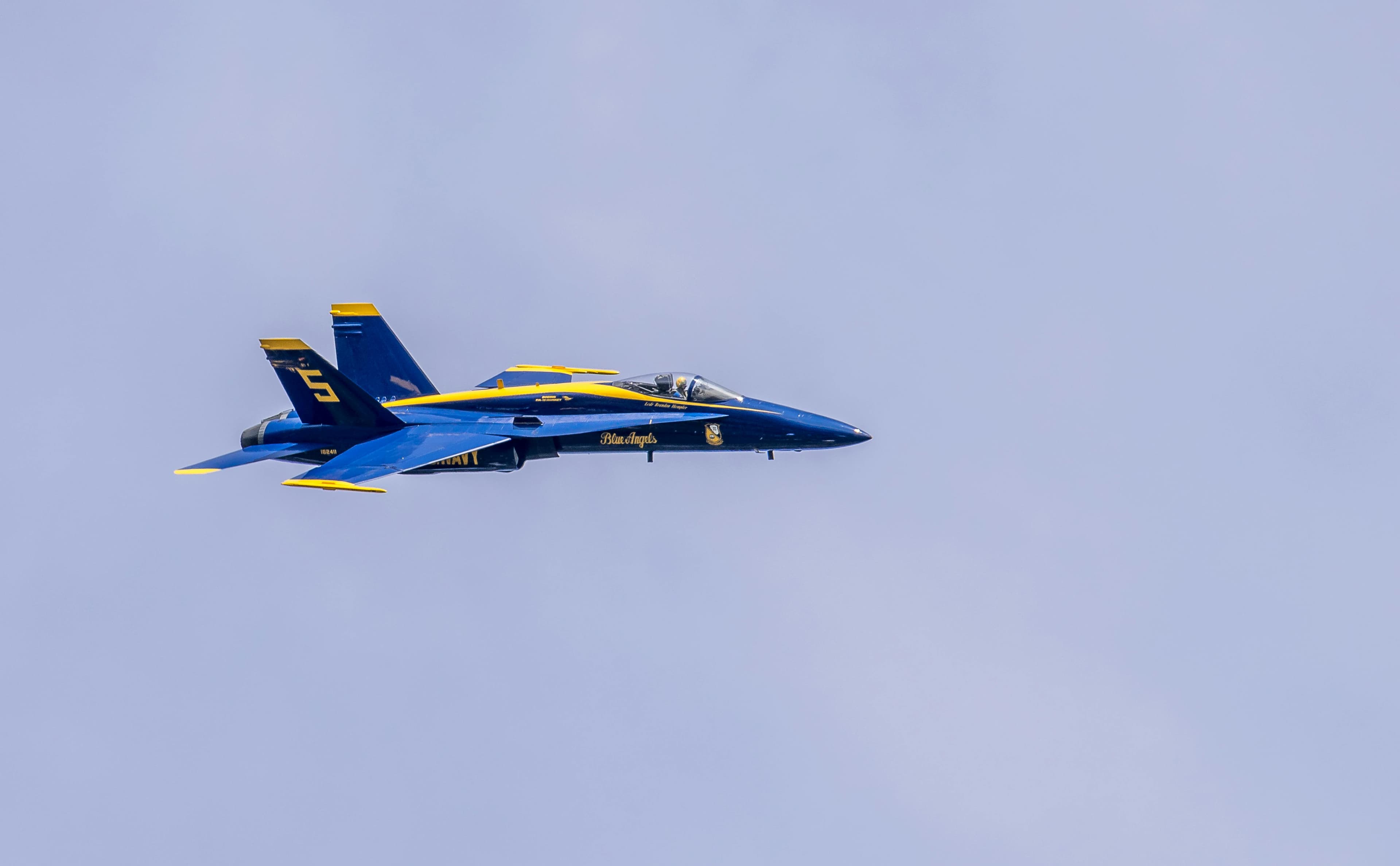 Blue Angels jet flying over Mercer Island during Seafair weekend