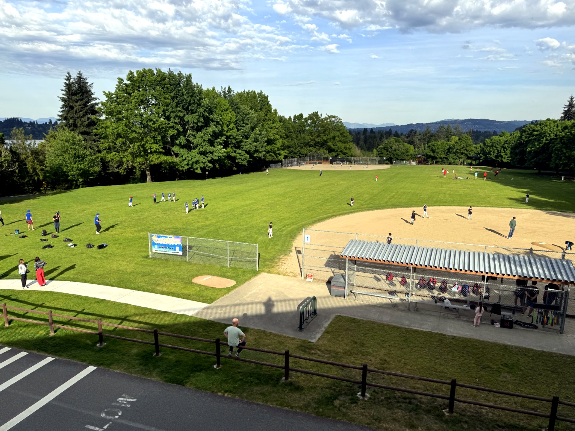 Youth baseball at an island park